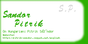 sandor pitrik business card